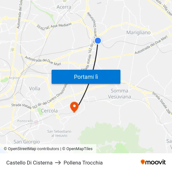 Castello Di Cisterna to Pollena Trocchia map