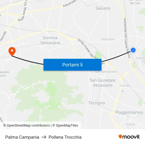 Palma Campania to Pollena Trocchia map
