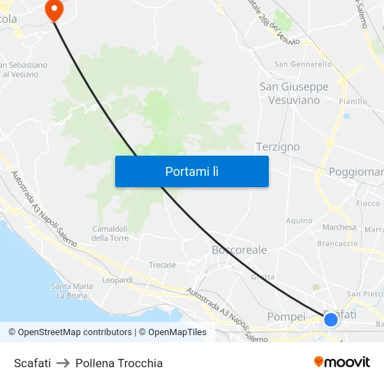 Scafati to Pollena Trocchia map