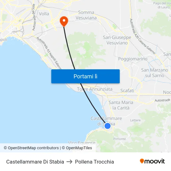 Castellammare Di Stabia to Pollena Trocchia map