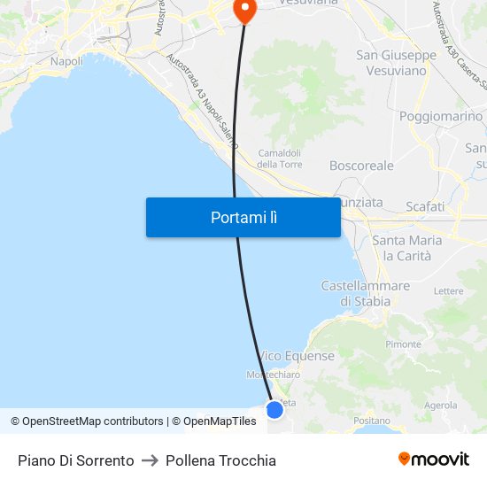 Piano Di Sorrento to Pollena Trocchia map