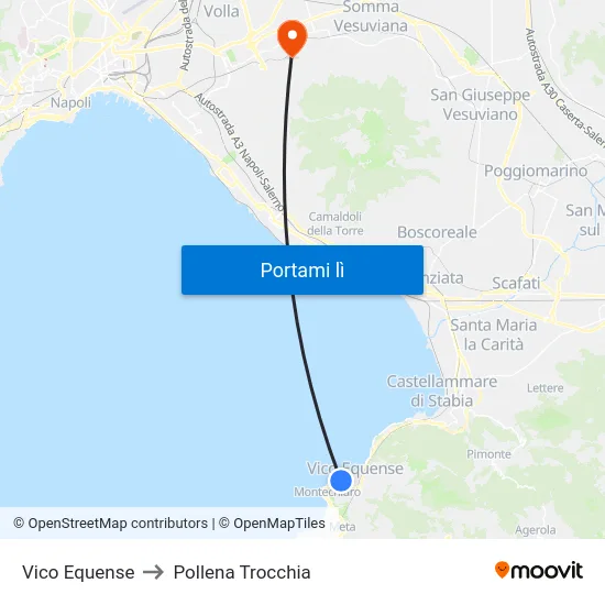 Vico Equense to Pollena Trocchia map