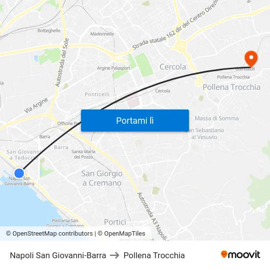 Napoli San Giovanni-Barra to Pollena Trocchia map