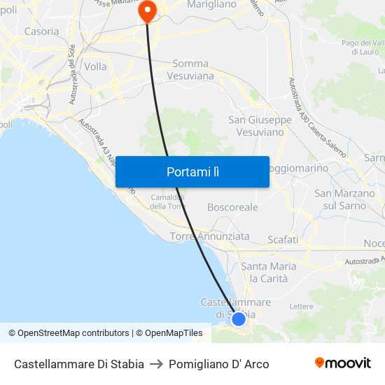 Castellammare Di Stabia to Pomigliano D' Arco map