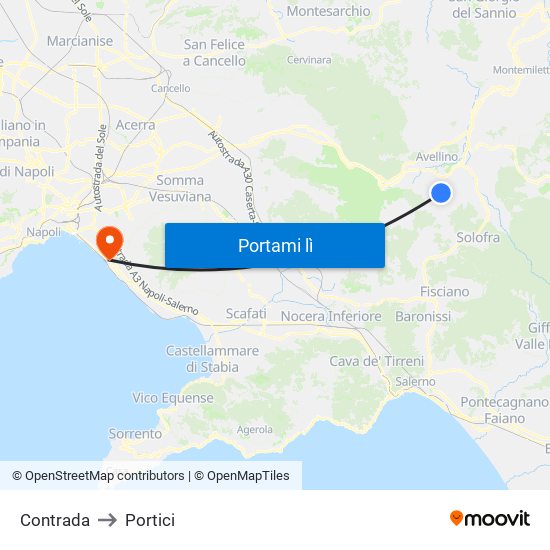 Contrada to Portici map