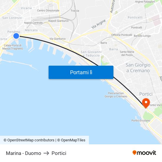 Marina - Duomo to Portici map