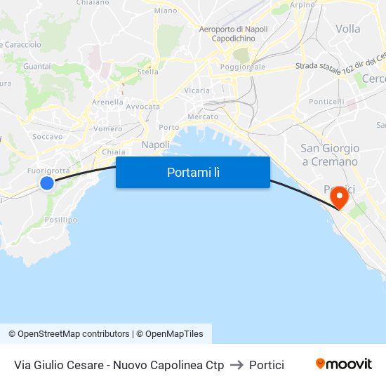 Via Giulio Cesare - Nuovo Capolinea Ctp to Portici map
