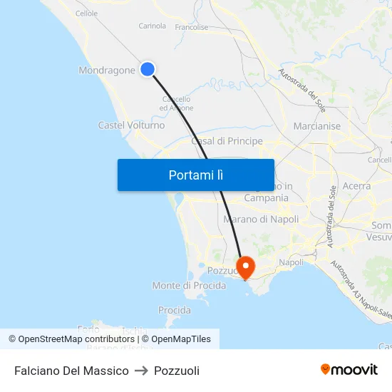 Falciano Del Massico to Pozzuoli map