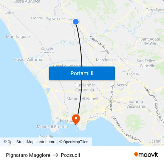 Pignataro Maggiore to Pozzuoli map