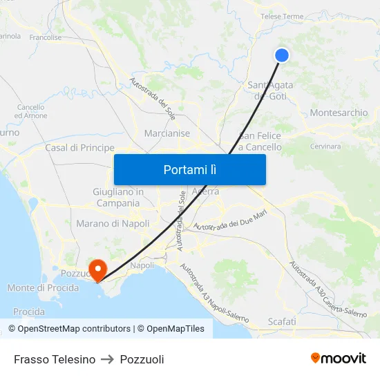 Frasso Telesino to Pozzuoli map