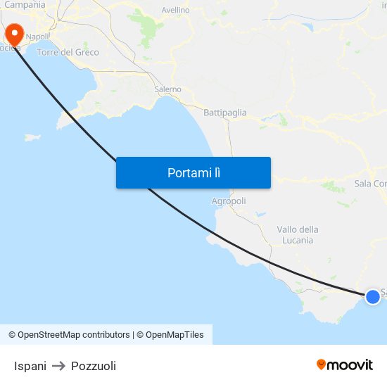 Ispani to Pozzuoli map