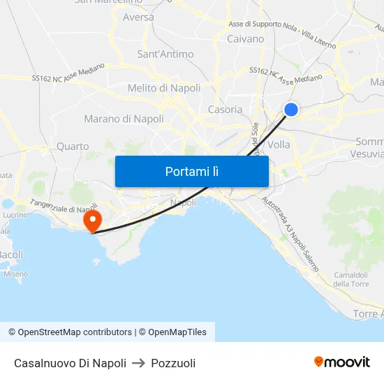 Casalnuovo Di Napoli to Pozzuoli map
