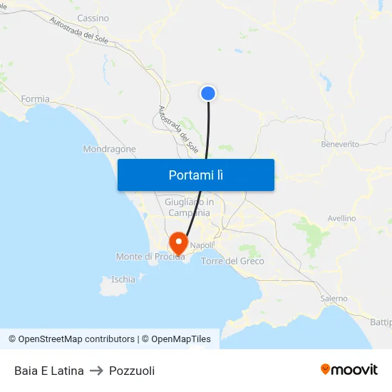 Baia E Latina to Pozzuoli map