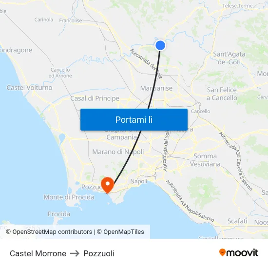 Castel Morrone to Pozzuoli map