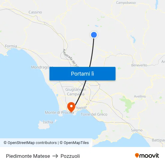 Piedimonte Matese to Pozzuoli map