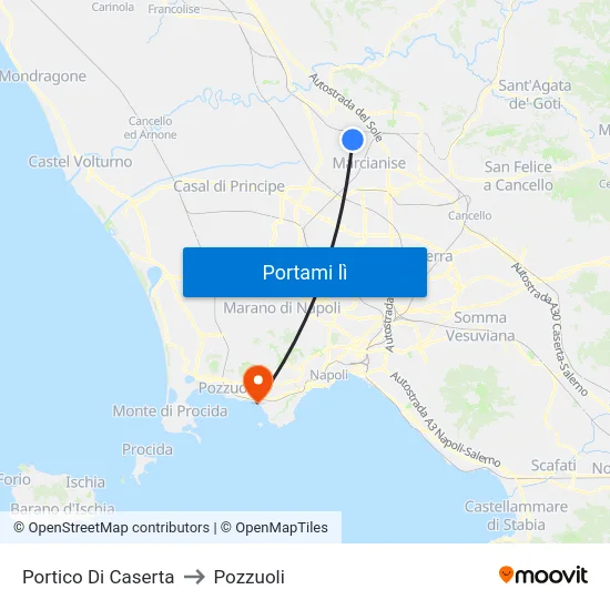 Portico Di Caserta to Pozzuoli map
