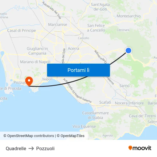 Quadrelle to Pozzuoli map