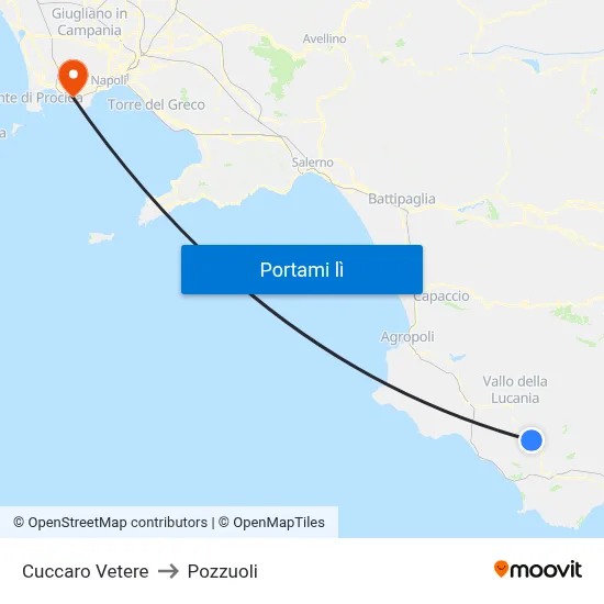 Cuccaro Vetere to Pozzuoli map