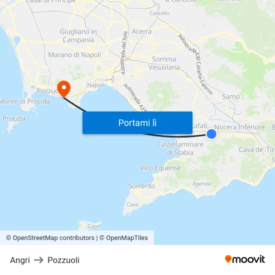 Angri to Pozzuoli map