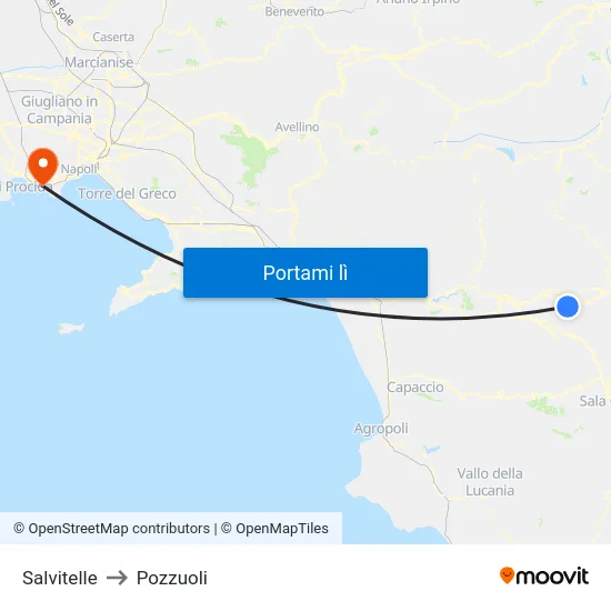 Salvitelle to Pozzuoli map