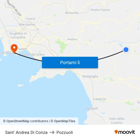 Sant' Andrea Di Conza to Pozzuoli map
