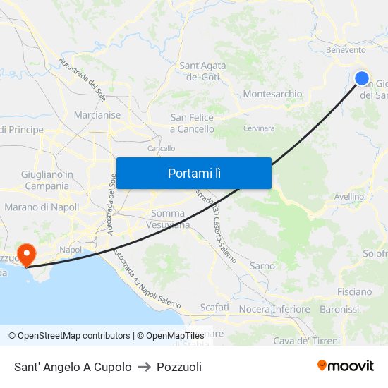 Sant' Angelo A Cupolo to Pozzuoli map