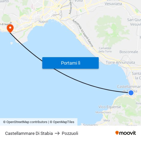 Castellammare Di Stabia to Pozzuoli map