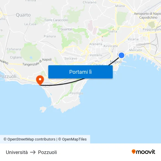 Università to Pozzuoli map