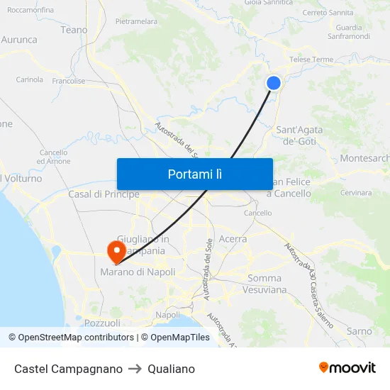 Castel Campagnano to Qualiano map
