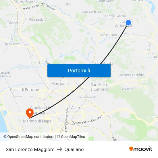 San Lorenzo Maggiore to Qualiano map