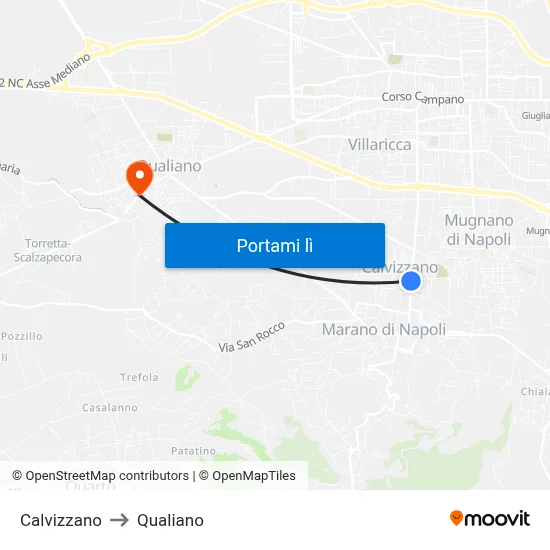 Calvizzano to Qualiano map