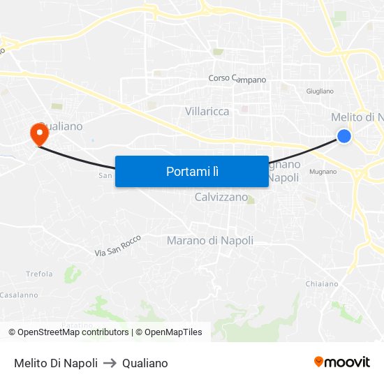 Melito Di Napoli to Qualiano map