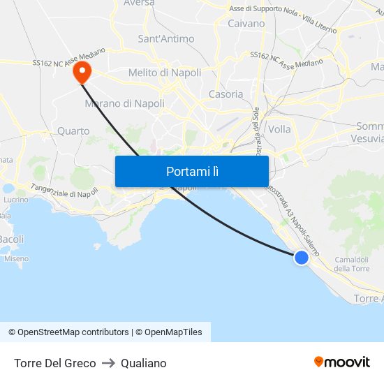 Torre Del Greco to Qualiano map