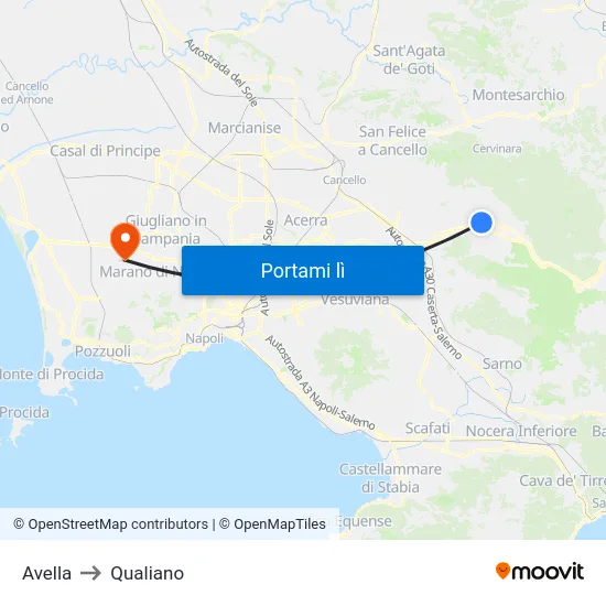 Avella to Qualiano map