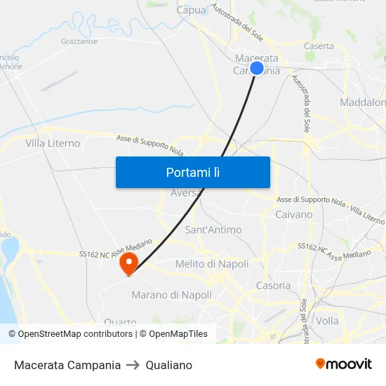 Macerata Campania to Qualiano map