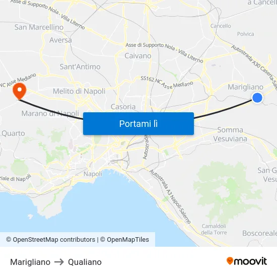 Marigliano to Qualiano map