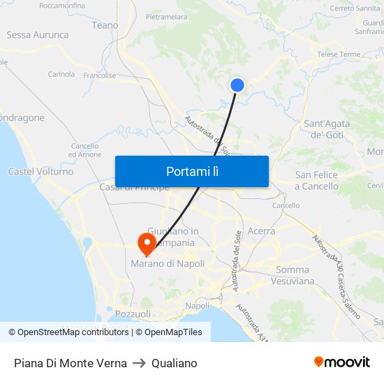 Piana Di Monte Verna to Qualiano map