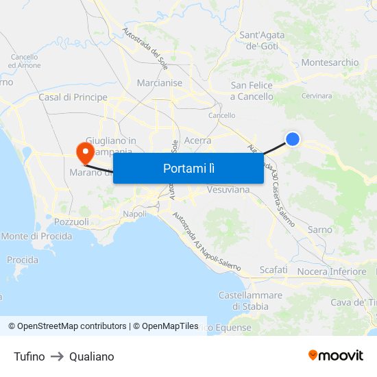 Tufino to Qualiano map