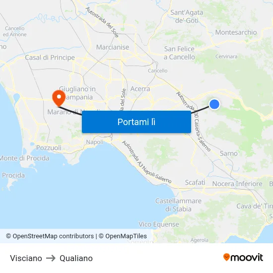 Visciano to Qualiano map