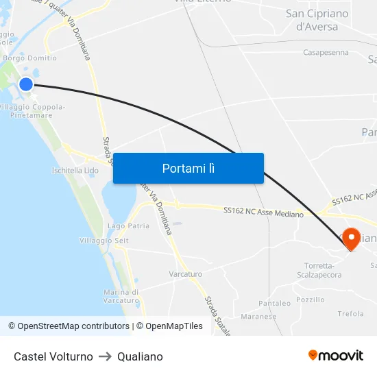Castel Volturno to Qualiano map