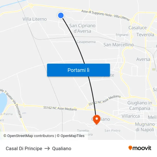 Casal Di Principe to Qualiano map