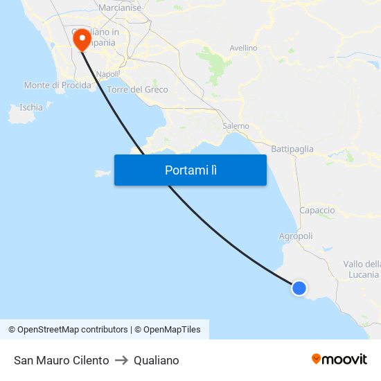 San Mauro Cilento to Qualiano map