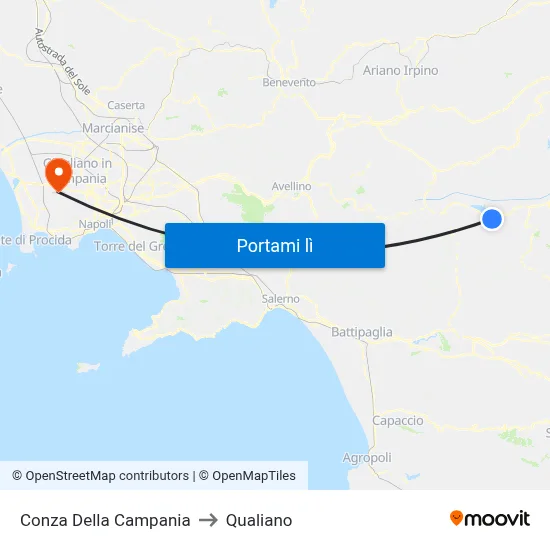 Conza Della Campania to Qualiano map