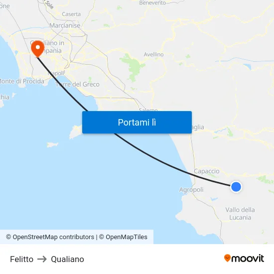 Felitto to Qualiano map