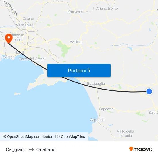 Caggiano to Qualiano map