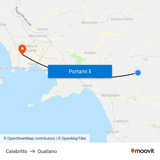 Calabritto to Qualiano map