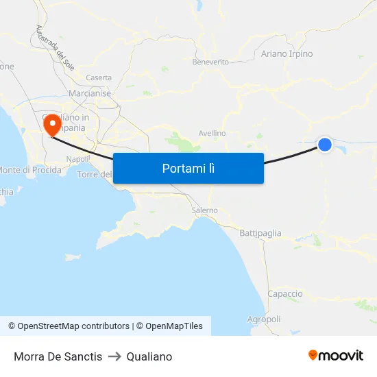 Morra De Sanctis to Qualiano map