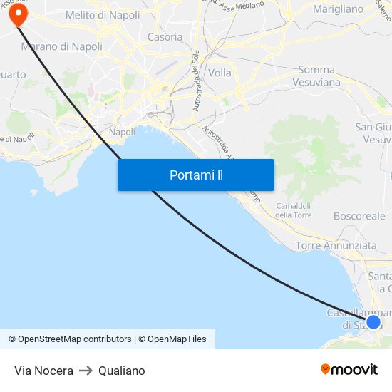 Via Nocera to Qualiano map