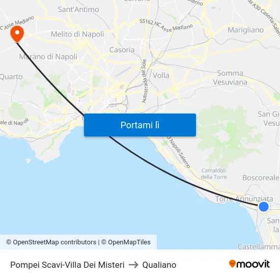 Pompei Scavi-Villa Dei Misteri to Qualiano map