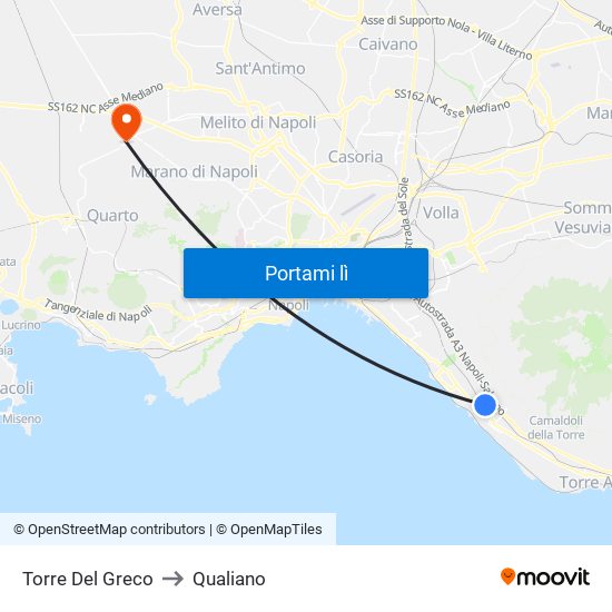 Torre Del Greco to Qualiano map